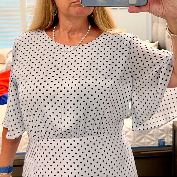 Who What Wear long polka dot dress. size L - Picture 4 of 6